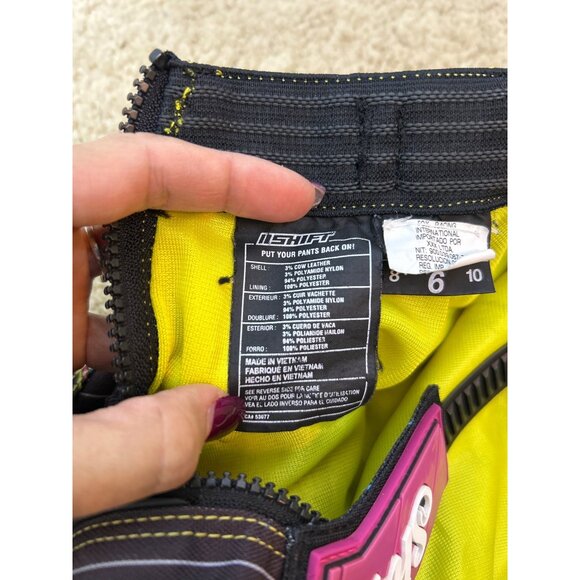 Shift by Fox Racing Motocross Pants Women’s Size 6 Leather Patch Black Pink - Picture 15 of 16
